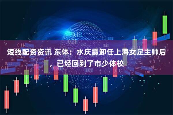 短线配资资讯 东体：水庆霞卸任上海女足主帅后，已经回到了市少体校